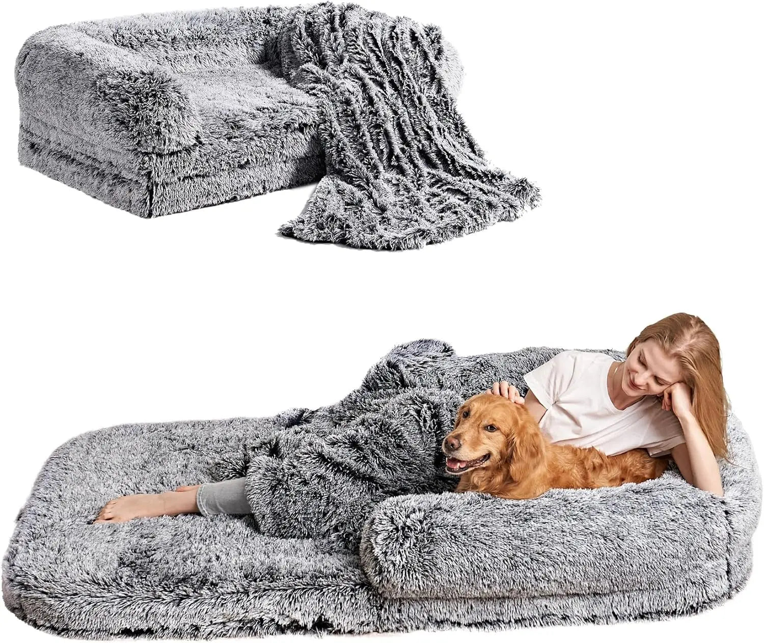 Foldable Bed for Both Humans and Dogs