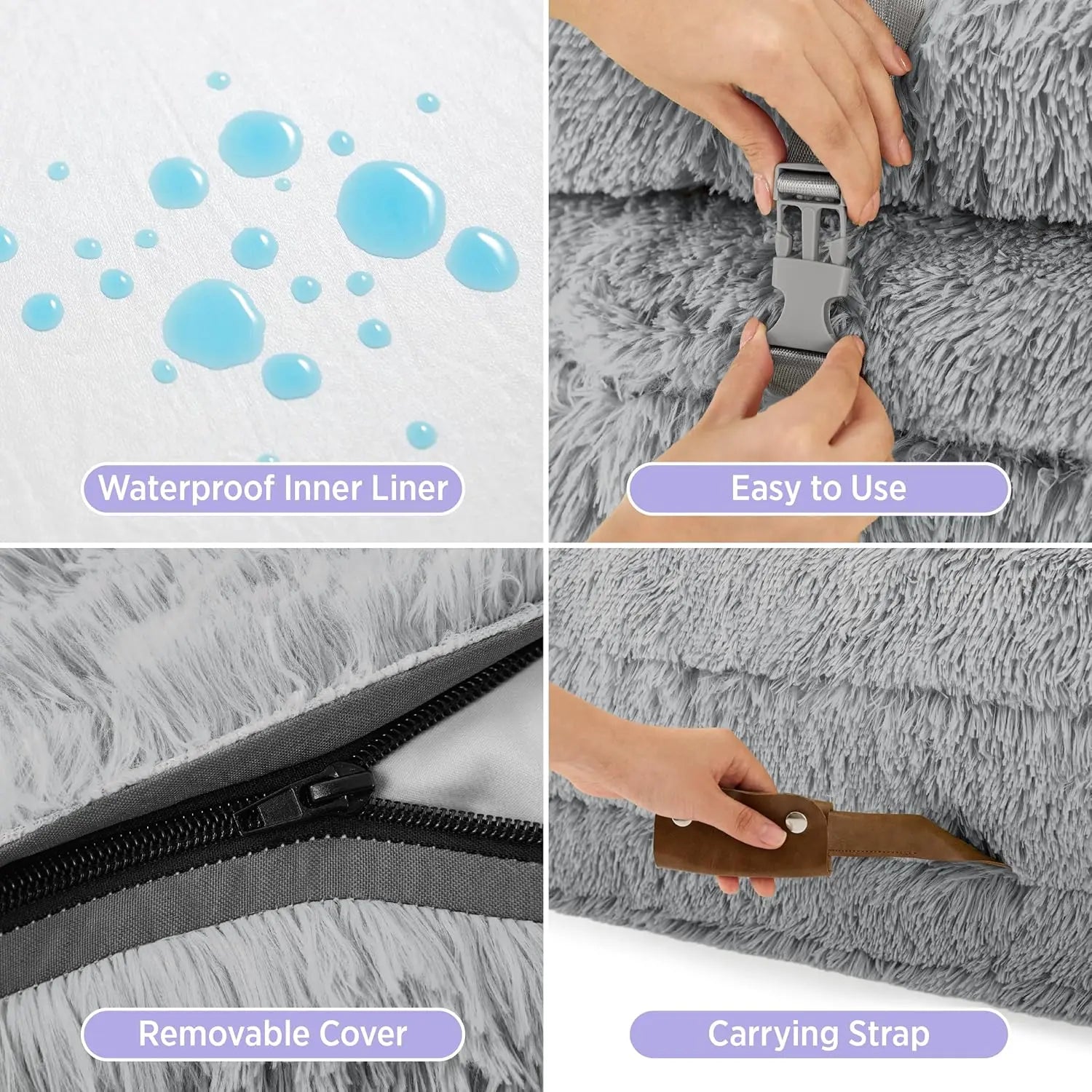 3-in-1 Flexible Oversized Dog Bed for Adults