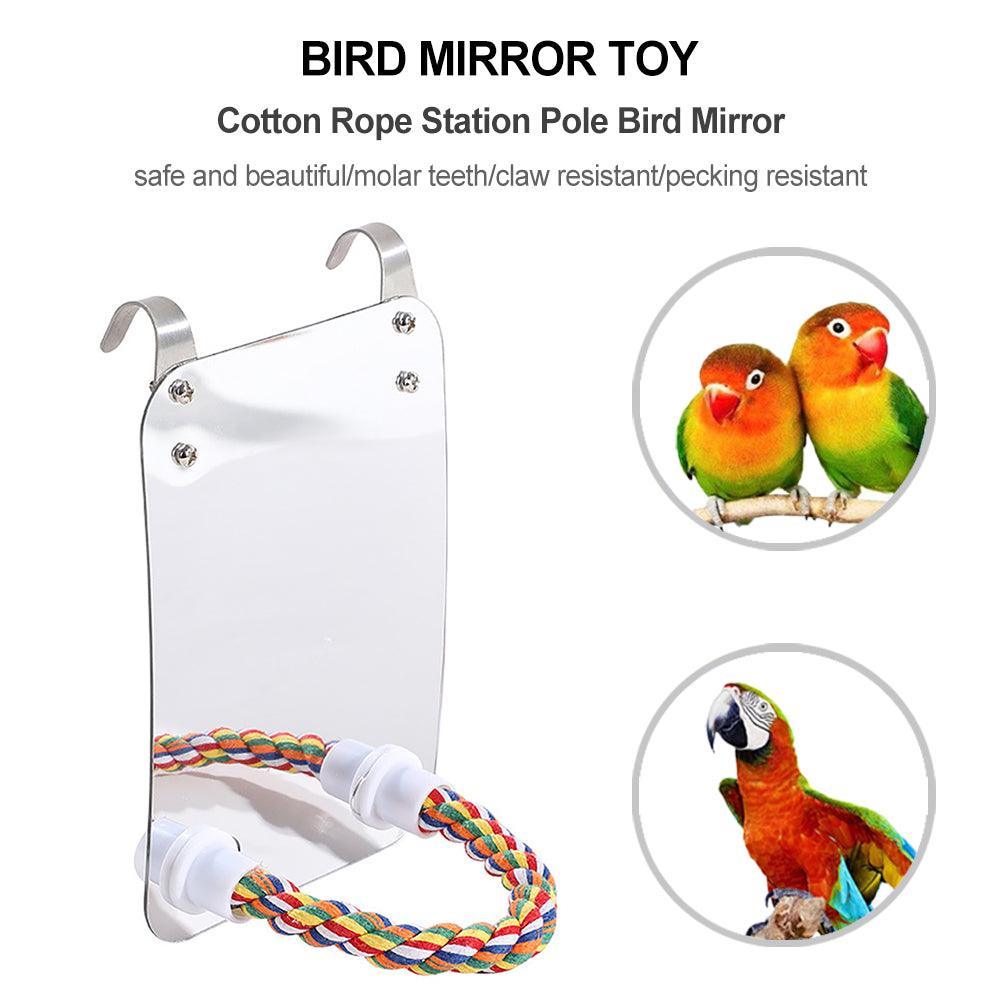Acrylic Bird Mirror Toy: Enhance Your Parrot's Playtime!
